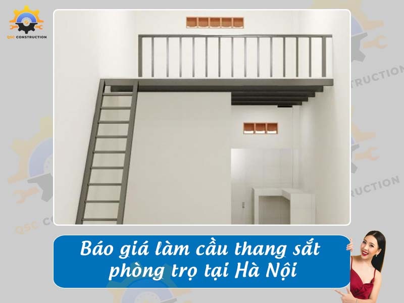Báo giá làm cầu thang sắt phòng trọ tại Hà Nội