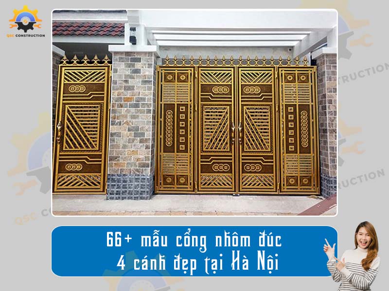 Báo giá 66+ mẫu cổng nhôm đúc 4 cánh đẹp tại Hà Nội