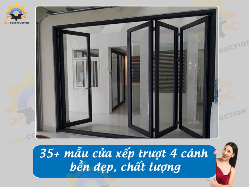 Báo giá 35+ mẫu cửa xếp trượt 4 cánh chất lượng tại Hà Nội