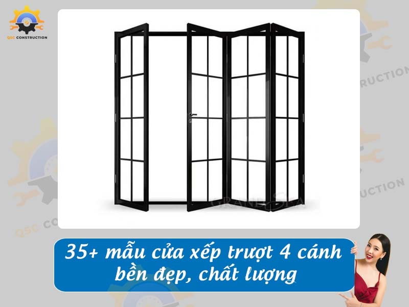 Báo giá 35+ mẫu cửa xếp trượt 4 cánh chất lượng tại Hà Nội
