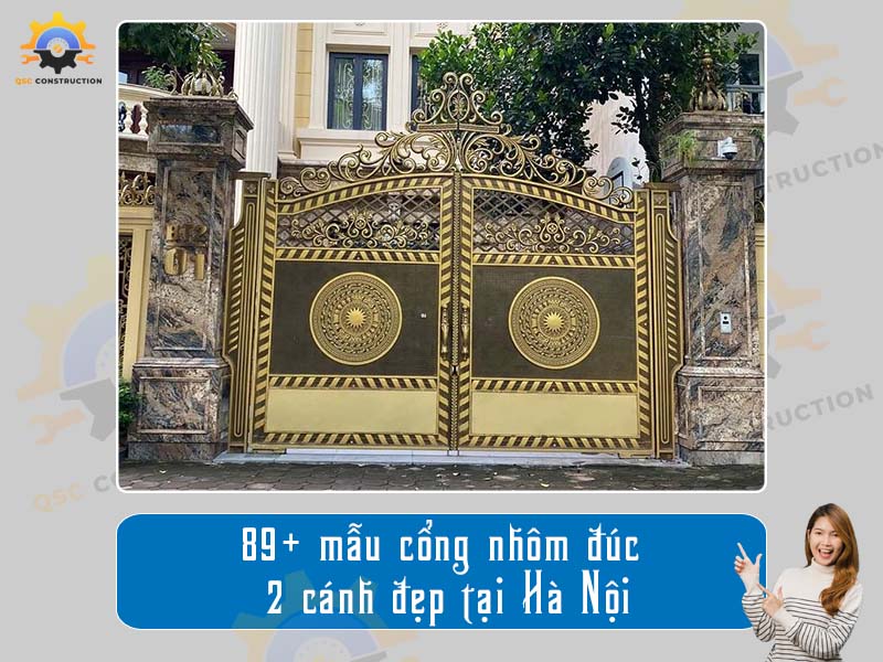 Báo giá 89+ mẫu cổng nhôm đúc 2 cánh đẹp tại Hà Nội