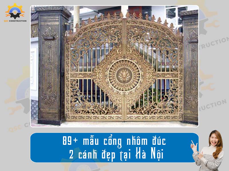 Báo giá 89+ mẫu cổng nhôm đúc 2 cánh đẹp tại Hà Nội